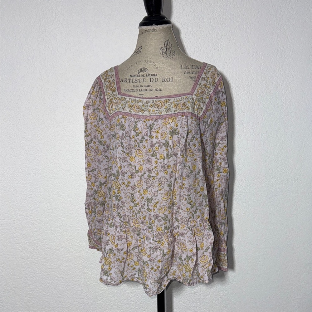 American Eagle Outfitters Floral Blouse - Pink and Yellow